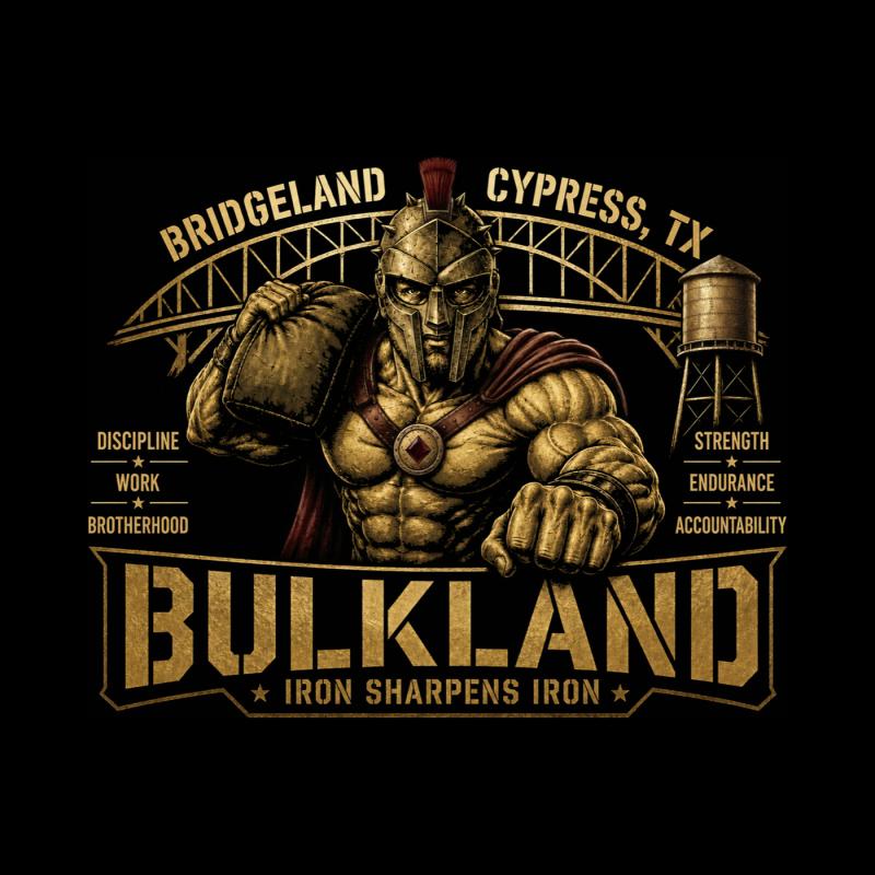 Flat view of the full Bulkland AO back artwork with generous black spacing